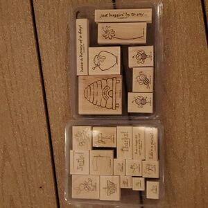 Stampin' Up! Rubber stamps (happy woodland creatures & bees/beehive/honey)